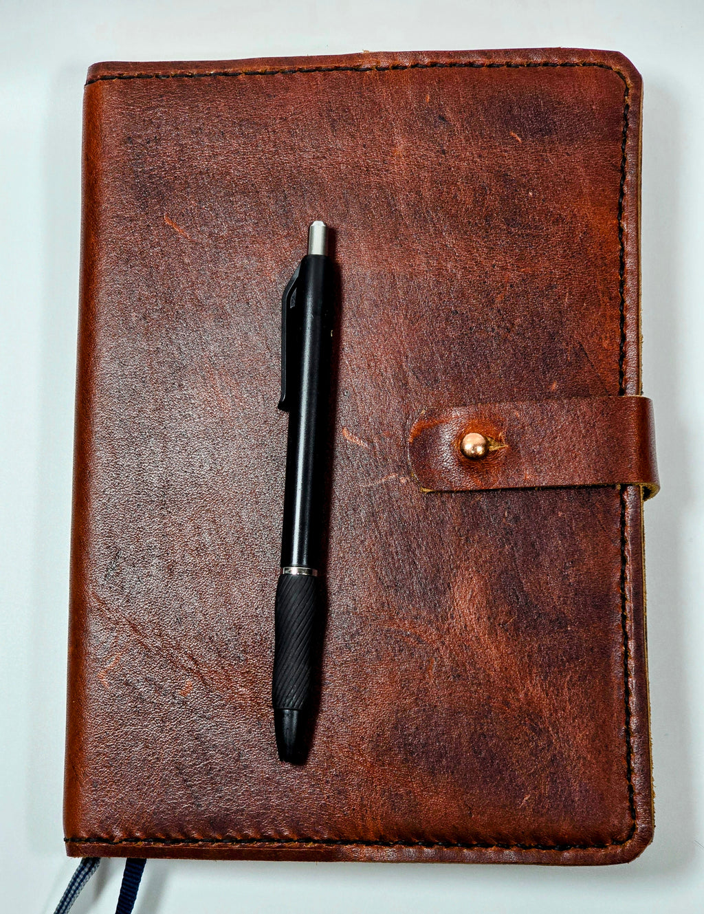 Burgundy leather journal cover - Handcrafted A5 leather notebook cover.